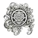 ornament shaded design for chest piece tattoo design idea