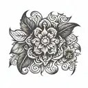 ornament shaded design for chest piece tattoo design idea