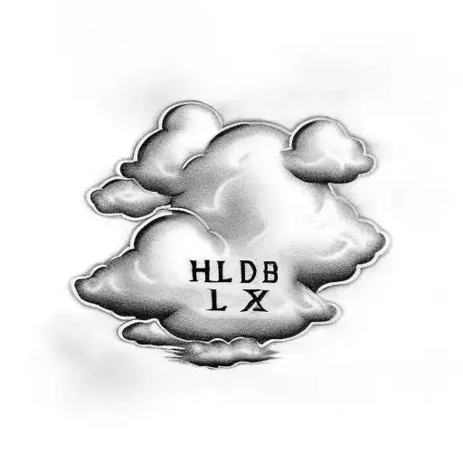 clouds with roman numerals   tattoo design idea