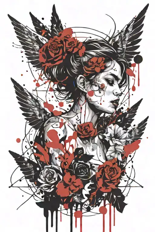 Lilith love and kindness pain tattoo design idea
