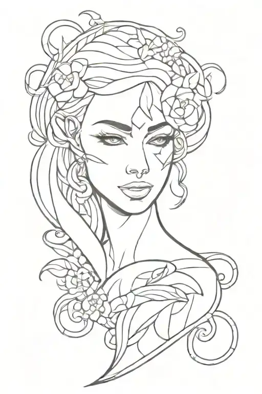 Lilith love and kindness pain tattoo design idea