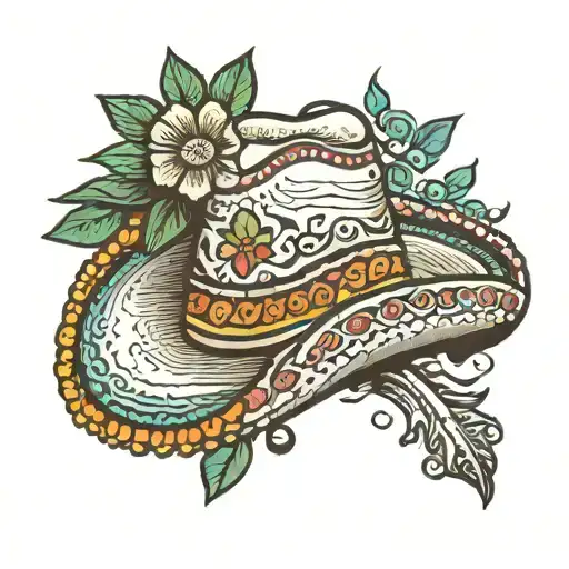margarita mexican hat tattoo design idea