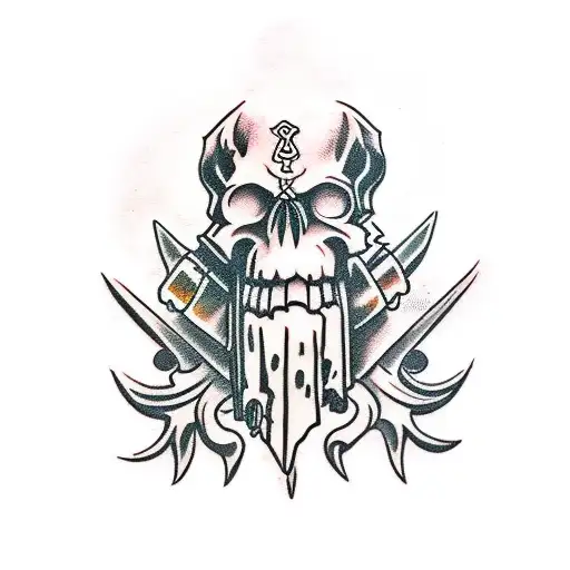 hellboy skull tattoo design idea