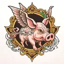 when pigs fly  tattoo design idea