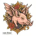 when pigs fly  tattoo design idea