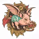 when pigs fly  tattoo design idea