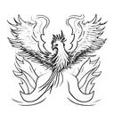 A phoenix rising from ashes, representing the strength and resilience of an entrepreneurial mindset tattoo design idea
