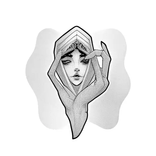 a woman with a ring on her finger tattoo design idea