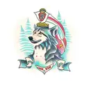 bosque  lobo  tattoo design idea