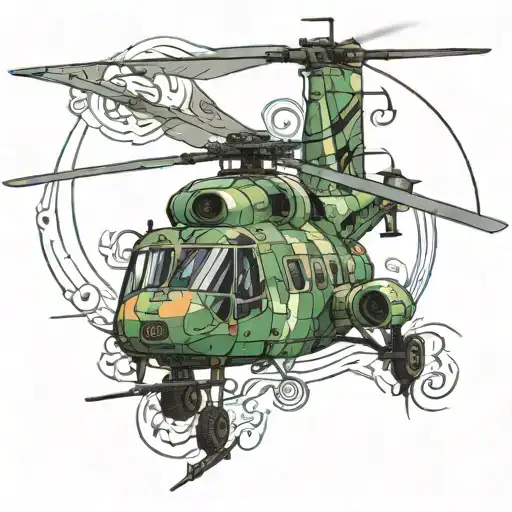 mi-8 helicopter tattoo design idea