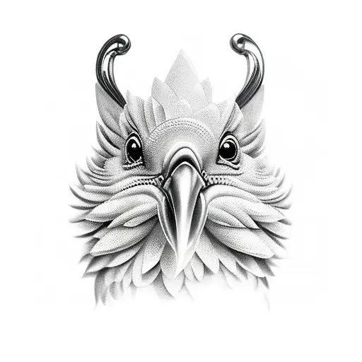 Pastor alemão com frango de brinquedo na boca tattoo design idea