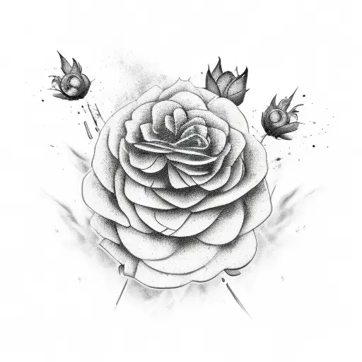 for the entire arm, differents plants and flowers with smoke effect and eyes shadows tattoo design idea