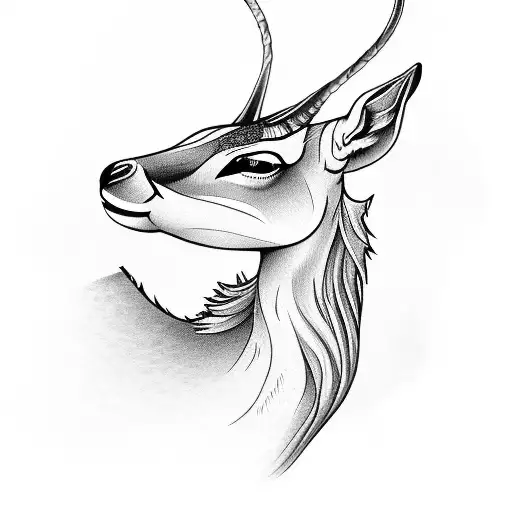 Gazelle and Lilacs tattoo design idea