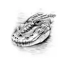 crocodile swimming tattoo design idea