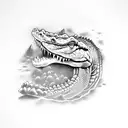 crocodile swimming tattoo design idea