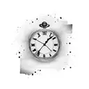 Concept: Punk Rock Timepiece  Clock:  The central element of the tattoo is a vintage pocket watch or a clock face with R tattoo design idea