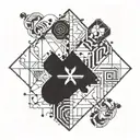 Combine elements of Crossfit movements with geometric shapes in a blackwork tattoo that symbolizes progress and growth tattoo design idea