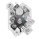 Combine elements of Crossfit movements with geometric shapes in a blackwork tattoo that symbolizes progress and growth tattoo design idea