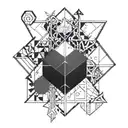 Combine elements of Crossfit movements with geometric shapes in a blackwork tattoo that symbolizes progress and growth tattoo design idea