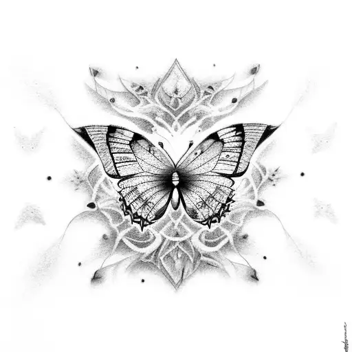 Two Butterfly Big and Small tattoo design idea