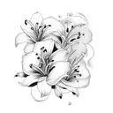 lily and rose tattoo design idea
