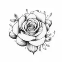 lily and rose tattoo design idea