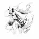 horse running through gates of hell tattoo design idea
