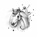 horse running through gates of hell tattoo design idea