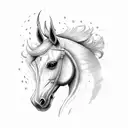 horse running through gates of hell tattoo design idea