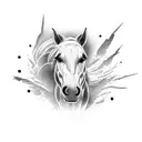 horse running through gates of hell tattoo design idea