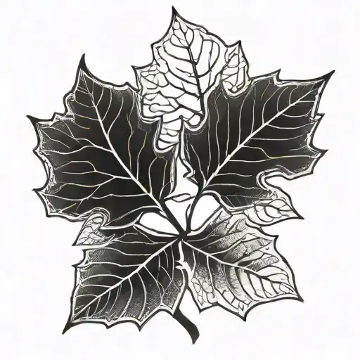 Leaf, Japanese style  tattoo design idea