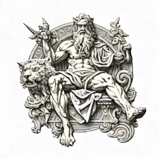 all greek things like odin zeus and david by michelangelo tattoo design idea
