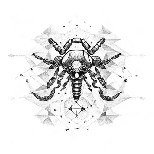 Scorpio, stars constellation sign tattoo design idea