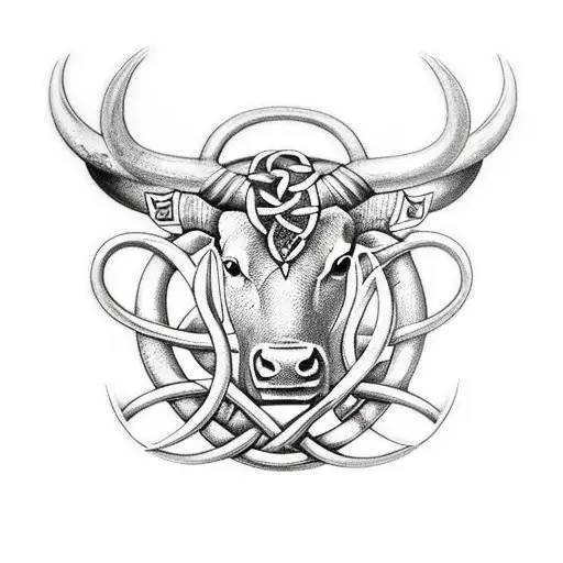 Celtic bull tattoo design idea