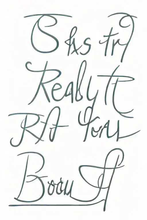 "is it really you" in fancy font  tattoo design idea