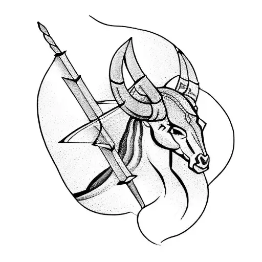 Sagittarius and Taurus  tattoo design idea