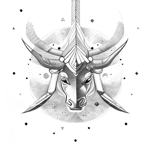 Sagittarius and Taurus  tattoo design idea