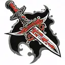 warrior swords blood winner mindset  tattoo design idea
