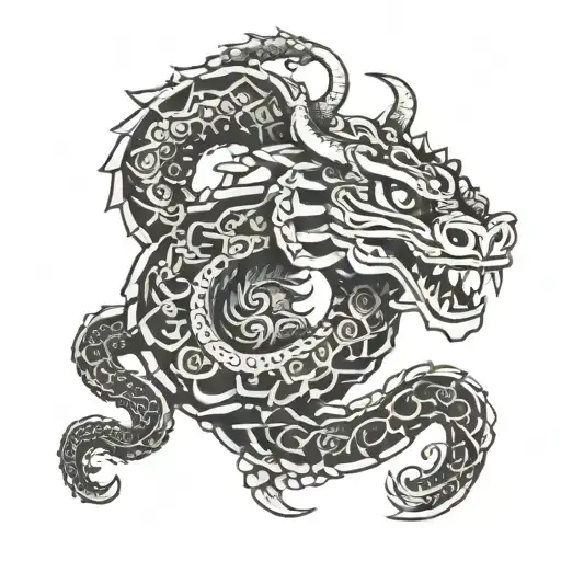 Aztec serpent strong powerful   tattoo design idea