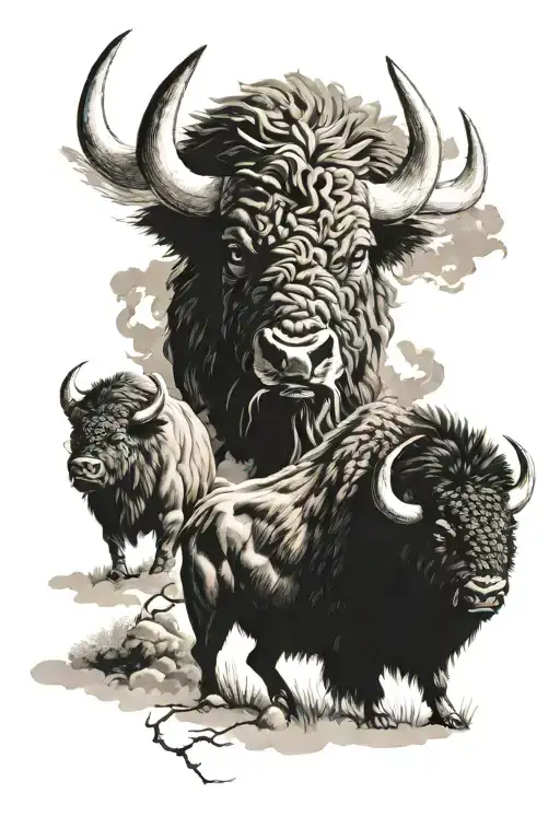 Stormy, bison, dragon, cross, golf tattoo design idea