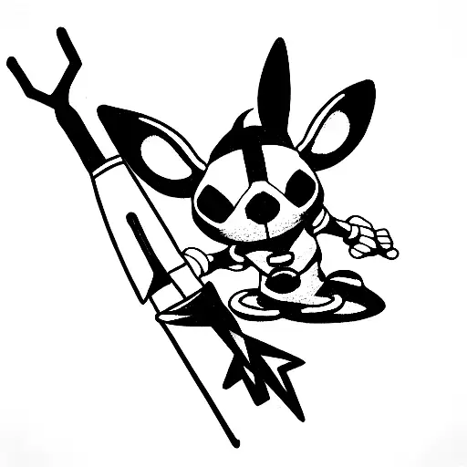 stitch with a keyblade from kingdom hearts tattoo design idea