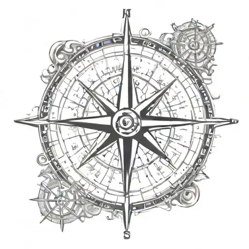 compass rose tattoo design idea