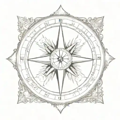 Compass and heraldry tattoo design idea