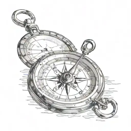 old compass tattoo design idea