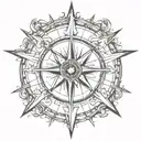 compass rose tattoo design idea