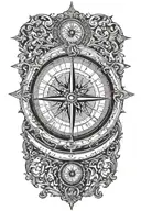 Compass tattoo design idea