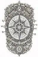 Compass tattoo design idea