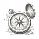 old compass tattoo design idea