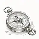 old compass tattoo design idea