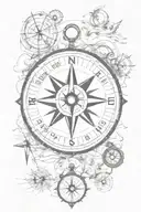 Compass tattoo design idea